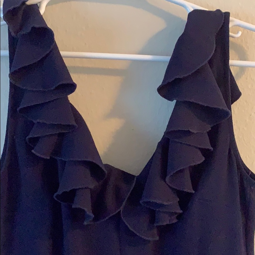 Wayf Jumpsuit Navy Blue/ Neck flourish design